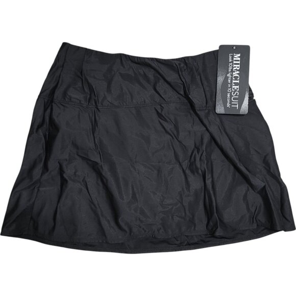NEW Miraclesuit Tummy‎ Control Black Fit & Flare Flair Swim Skirt Pocket Size 14 - Picture 2 of 13